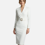 Vestido Midi Elegancia Otoñal – Diseño de Cintura Halagador para Reuniones Chic de Cóctel