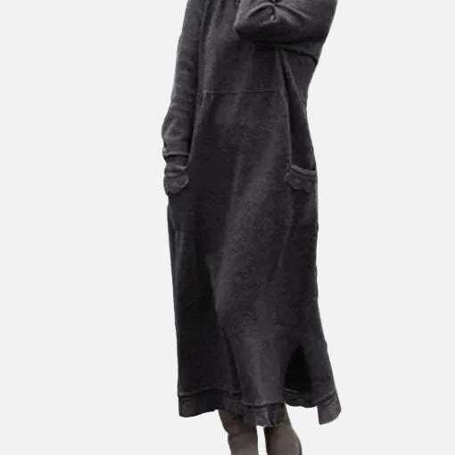 Vestido Maxi de Otoño – Sudadera Elegante de Corte Suelto para Reuniones Acogedoras de Otoño