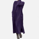 Vestido Maxi de Otoño – Sudadera Elegante de Corte Suelto para Reuniones Acogedoras de Otoño