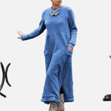 Vestido Maxi de Otoño – Sudadera Elegante de Corte Suelto para Reuniones Acogedoras de Otoño
