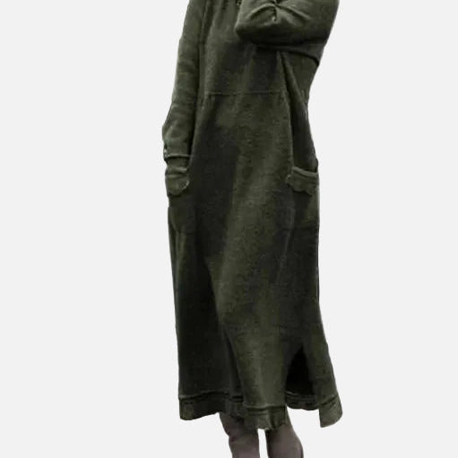 Vestido Maxi de Otoño – Sudadera Elegante de Corte Suelto para Reuniones Acogedoras de Otoño