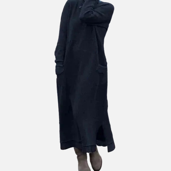 Vestido Maxi de Otoño – Sudadera Elegante de Corte Suelto para Reuniones Acogedoras de Otoño