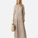 Vestido Largo Vintage de Otoño – Diseño con Escote en V Halagador para un Estilo Sin Esfuerzo