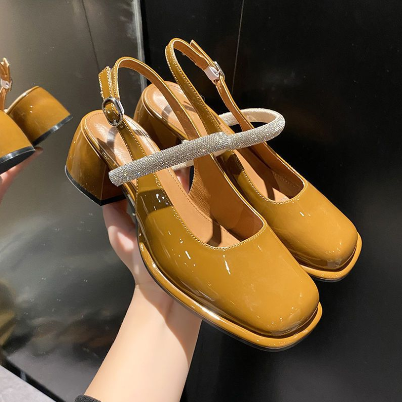 Celandra - Mary Janes con brillantes correas y tacón bloque