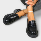 Mocasines femeninos con diseño ortopédico y tacones de satén
