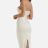 Bella Vestido Maxi de Invitada de Boda Sin Tirantes