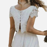 Vestido de Encaje Bohemio – Diseño Alto-Bajo para Celebraciones al Aire Libre