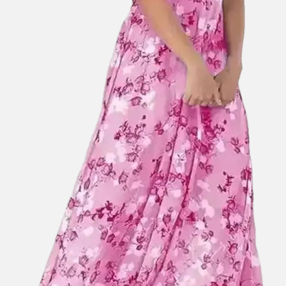 Vestido Maxi Floral – Elegantes Mangas con Volantes para Eventos de Verano