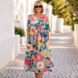 Claudia | Vestido de Estampado Floral con Ambiente de Verano