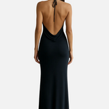 Vestido Maxi Formal Sin Espalda con Cuello Halter