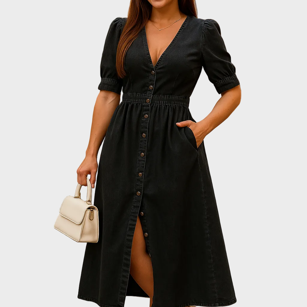 Nina – Vestido de mezclilla brillante