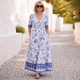 Juana | Vestido Elegante con Estampado Floral y Sensación Fresca