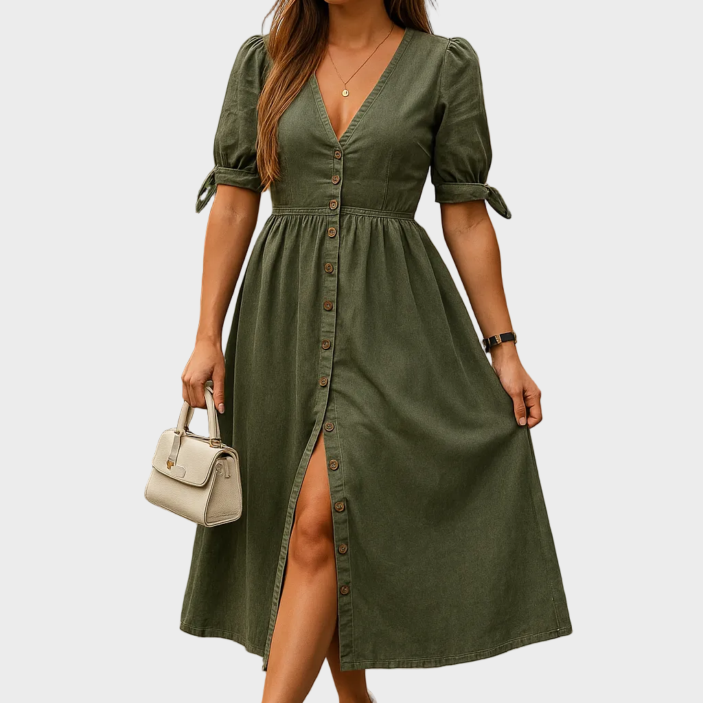 Nina – Vestido de mezclilla brillante
