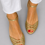 Beatriz - Sandalias Trenzadas Doradas