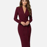 Vestido Blazer Negro Chic – Diseño Minimalista Ajustado para una Sofisticación Moderna