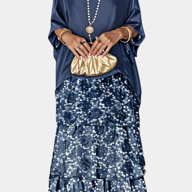 Vestido Maxi Batwing Caroline con Estampado