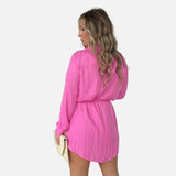 Vestido camisero negro elegante para mujer