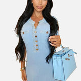 Vestido Maxi de Punto Acanalado Blanco – Vestido Elegante de Verano de Manga Corta para Mujeres