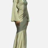 Elegante Vestido Maxi de Manga Larga para Invitadas de Boda
