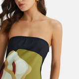 Vestido Maxi de Fiesta de Verano Impreso Sin Tirantes Calla