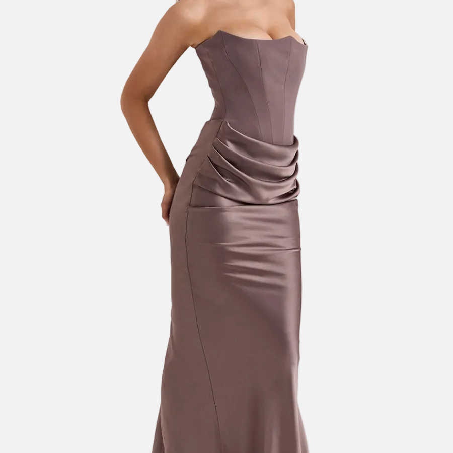 Vestido Maxi Corsé Sin Tirantes Mia