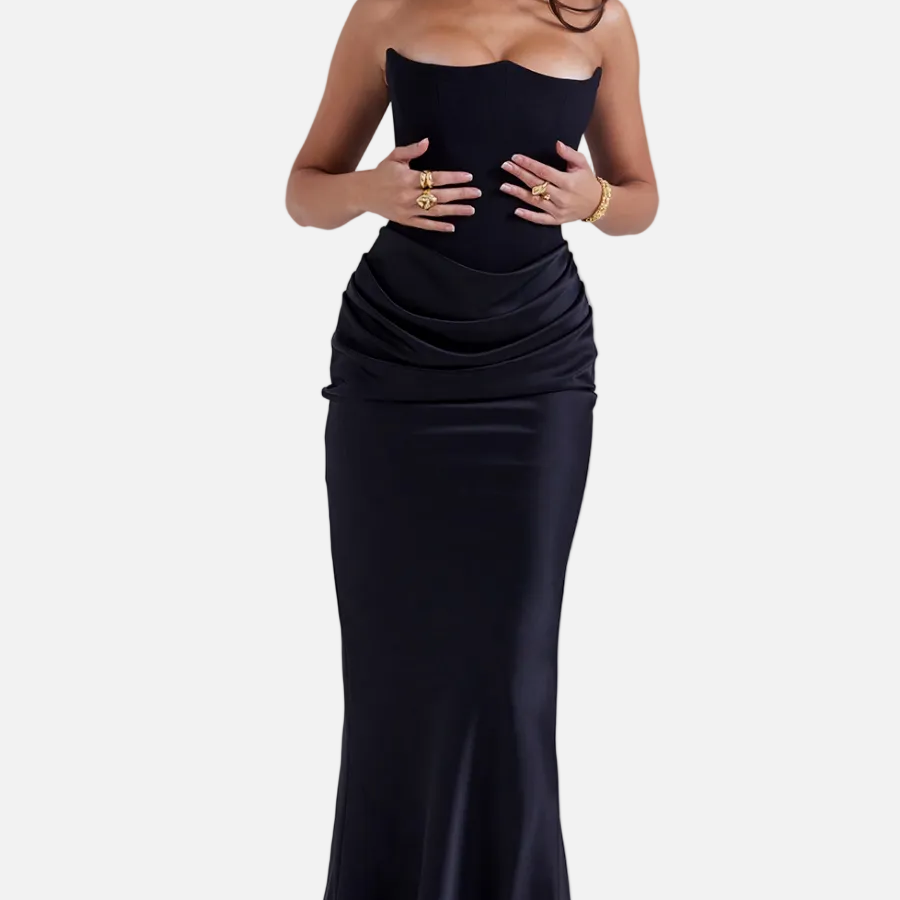Vestido Maxi Corsé Sin Tirantes Mia