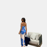 Vestido Maxi Floral Sin Tirantes – Vestido de Noche Elegante para Mujeres