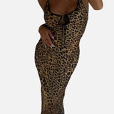 Vestido Maxi de Fiesta de Patrón de Leopardo