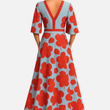 Vestido Maxi de Verano con Escote en V Floral