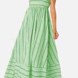 Vestido Maxi de Playa de Verano con Tirantes a Rayas