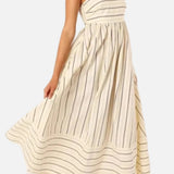Vestido Maxi de Playa de Verano con Tirantes a Rayas