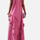 Vestido Maxi de Verano Sin Mangas Adornado con Flores