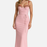 Vestido Maxi de Noche de Verano Bordado de Flores