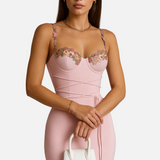 Vestido Maxi de Noche de Verano Bordado de Flores