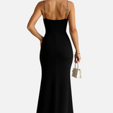 Vestido Maxi de Noche de Verano Bordado de Flores