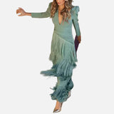 Vestido Maxi con Detalle de Flecos – Vestido Elegante para Ocasiones Especiales para Mujeres