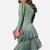 Vestido Maxi con Detalle de Flecos – Vestido Elegante para Ocasiones Especiales para Mujeres