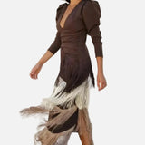 Vestido Maxi con Detalle de Flecos – Vestido Elegante para Ocasiones Especiales para Mujeres