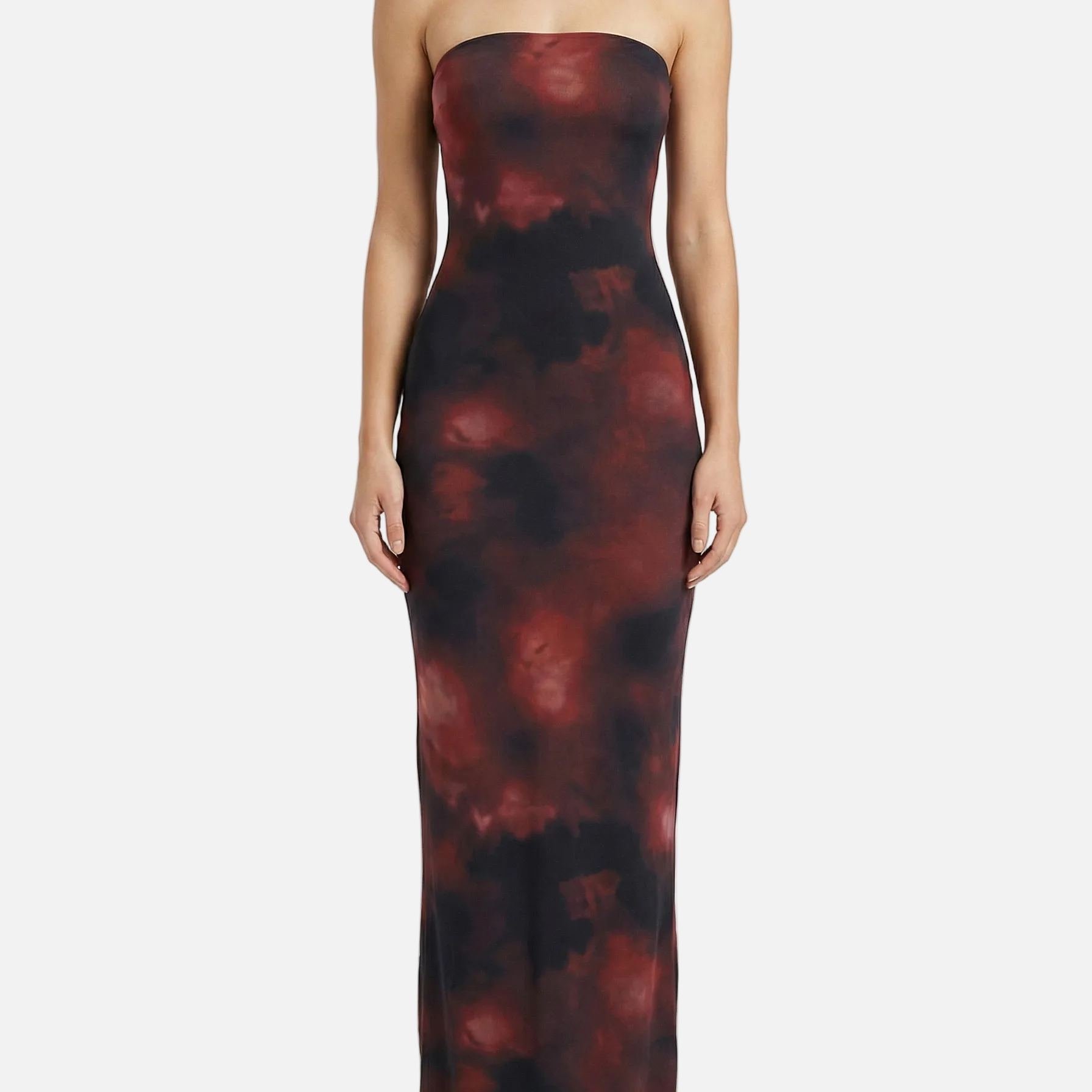 Vestido Maxi Impreso Sin Tirantes – Vestido Elegante de Verano para Mujeres