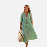 Vestido midi de verano para mujer – estilo boho de playa con bolsillos
