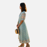 Vestido midi de verano para mujer – estilo boho de playa con bolsillos