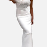 Maxi vestido de invitada de boda de noche Blanco