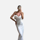 Maxi vestido de invitada de boda de noche Blanco