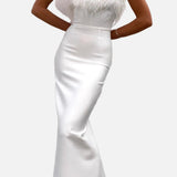 Maxi vestido de invitada de boda de noche Blanco