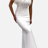 Maxi vestido de invitada de boda de noche Blanco