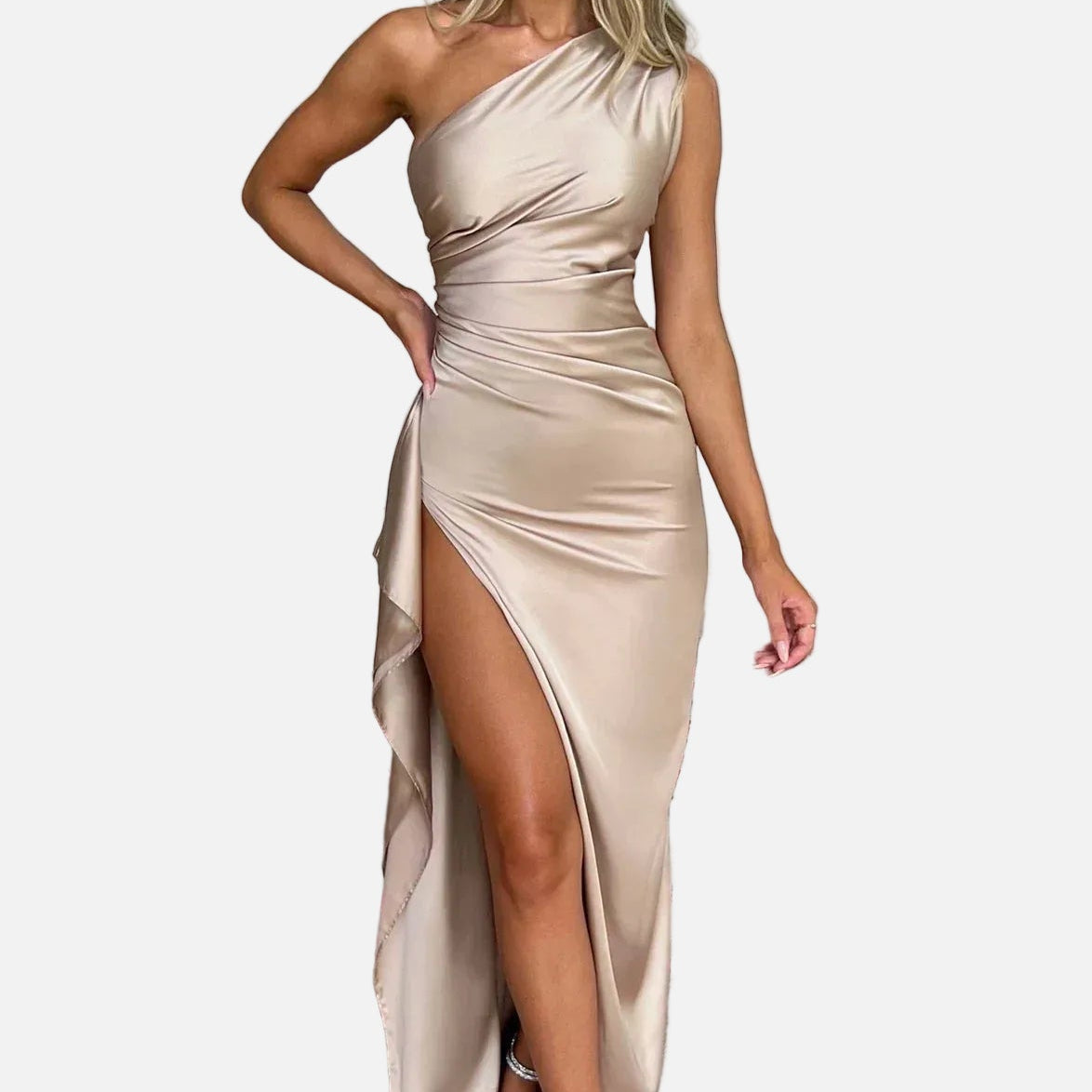Vestido Maxi de Satén para Noche