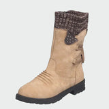 Victoria | Botines De Gamuza Azules Con Detalle Tricotado