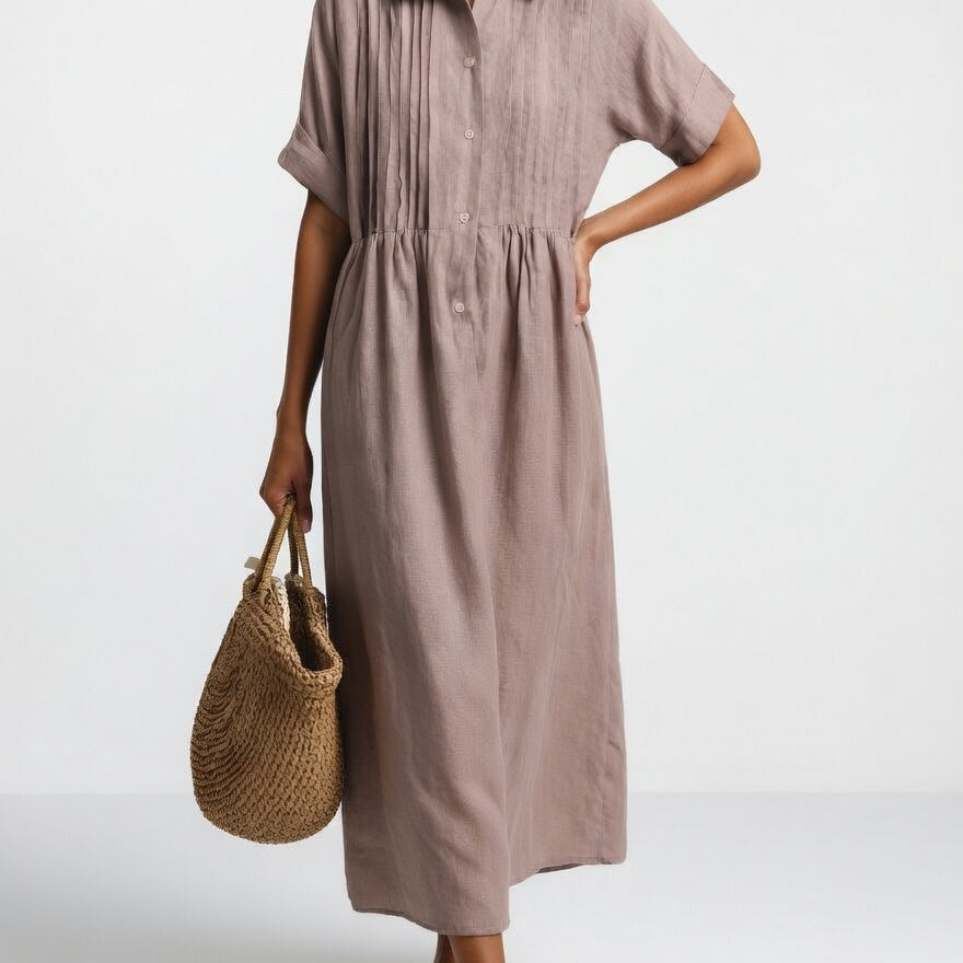 Lysandra — Vestido camisero fluido de verano