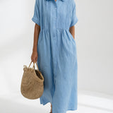 Lysandra — Vestido camisero fluido de verano
