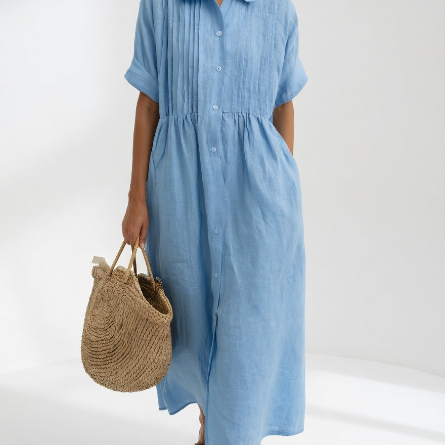 Lysandra — Vestido camisero fluido de verano